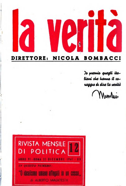 La verita rivista mensile di politica