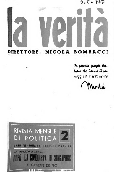 La verita rivista mensile di politica