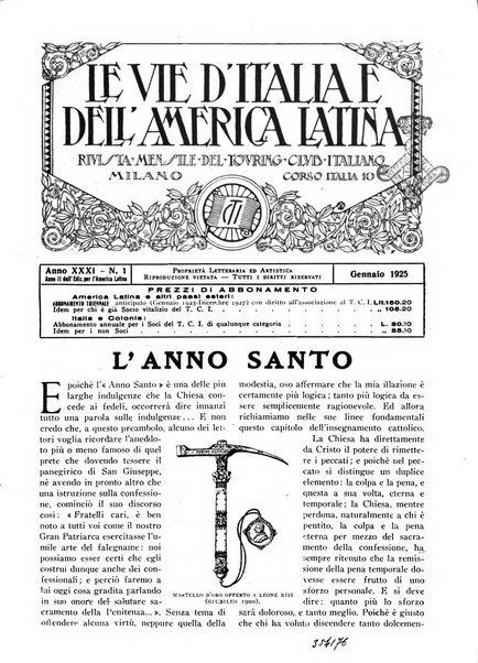 Le vie d'Italia e dell'America latina rivista mensile del Touring club italiano