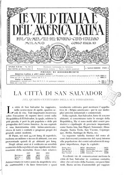 Le vie d'Italia e dell'America latina rivista mensile del Touring club italiano