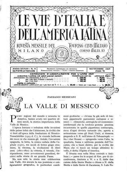 Le vie d'Italia e dell'America latina rivista mensile del Touring club italiano