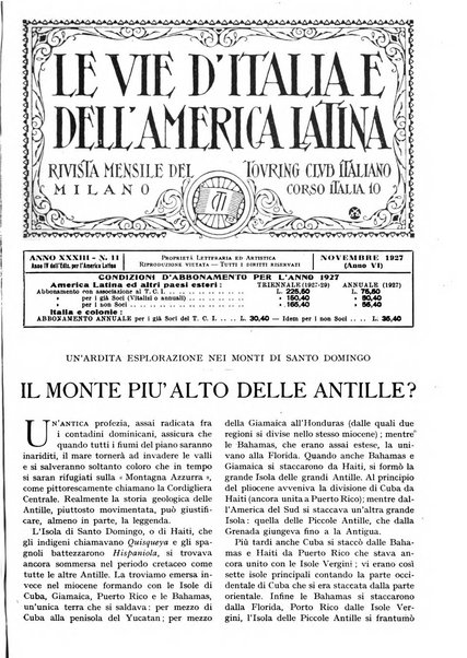 Le vie d'Italia e dell'America latina rivista mensile del Touring club italiano