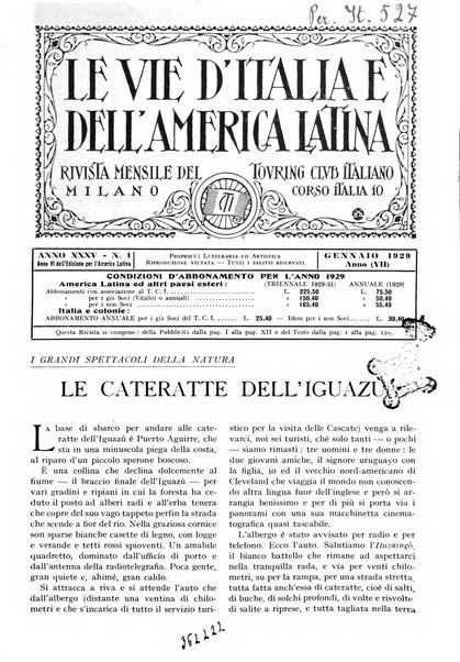 Le vie d'Italia e dell'America latina rivista mensile del Touring club italiano