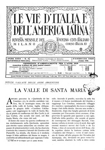 Le vie d'Italia e dell'America latina rivista mensile del Touring club italiano