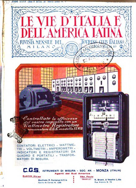 Le vie d'Italia e dell'America latina rivista mensile del Touring club italiano