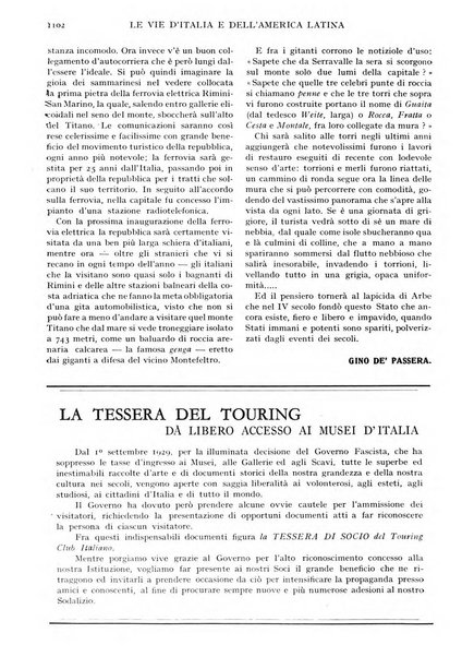 Le vie d'Italia e dell'America latina rivista mensile del Touring club italiano