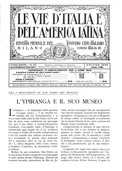 Le vie d'Italia e dell'America latina rivista mensile del Touring club italiano