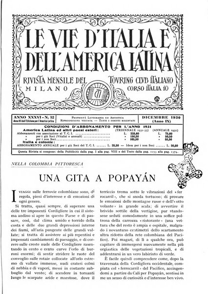 Le vie d'Italia e dell'America latina rivista mensile del Touring club italiano