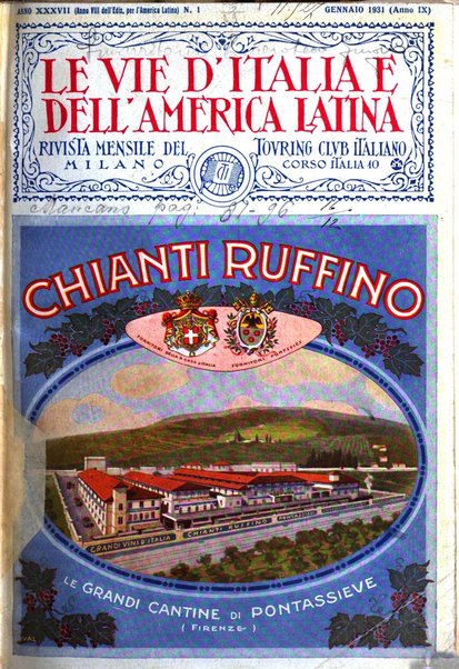 Le vie d'Italia e dell'America latina rivista mensile del Touring club italiano