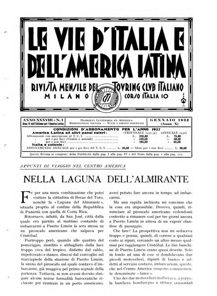 Le vie d'Italia e dell'America latina rivista mensile del Touring club italiano