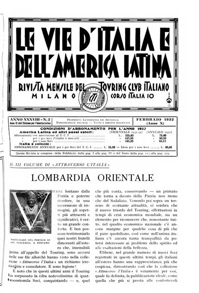 Le vie d'Italia e dell'America latina rivista mensile del Touring club italiano