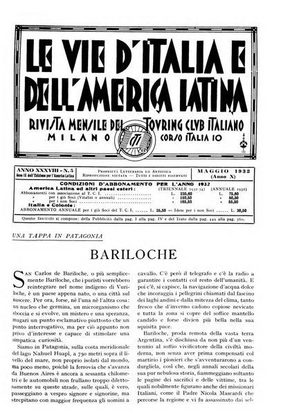 Le vie d'Italia e dell'America latina rivista mensile del Touring club italiano