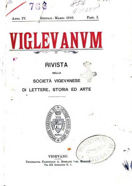 Viglevanum rivista della Società vigevanese di lettere storia ed arte