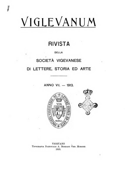 Viglevanum rivista della Società vigevanese di lettere storia ed arte