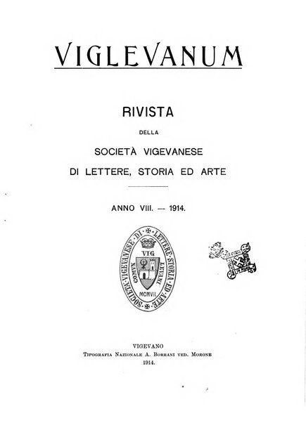 Viglevanum rivista della Società vigevanese di lettere storia ed arte