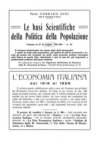 La vita economica italiana indici del movimento economico d'Italia