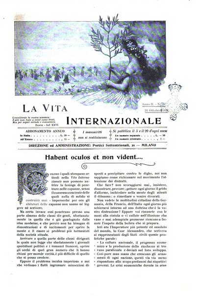 La vita internazionale rassegna quindicinale