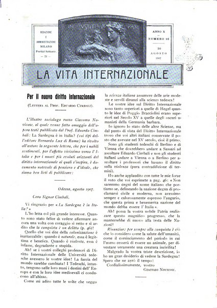 La vita internazionale rassegna quindicinale