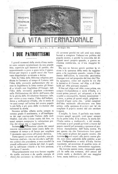 La vita internazionale rassegna quindicinale