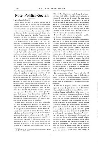 La vita internazionale rassegna quindicinale