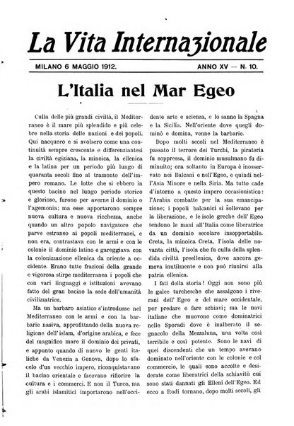 La vita internazionale rassegna quindicinale