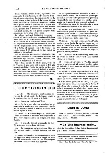 La vita internazionale rassegna quindicinale