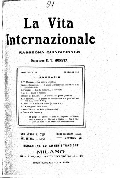 La vita internazionale rassegna quindicinale