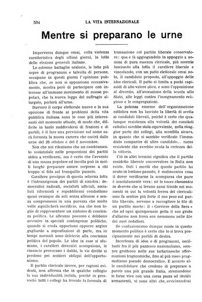 La vita internazionale rassegna quindicinale