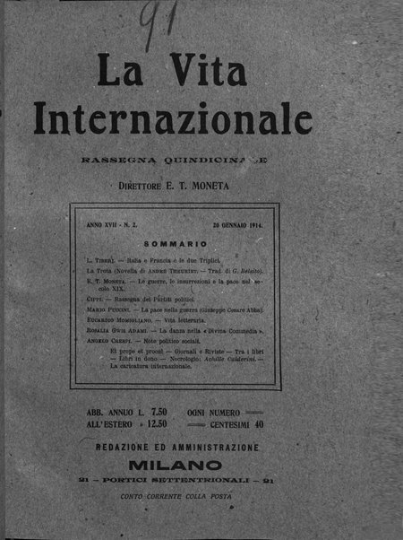 La vita internazionale rassegna quindicinale