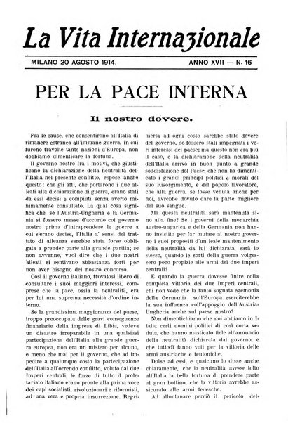 La vita internazionale rassegna quindicinale