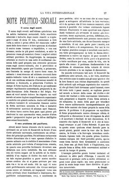 La vita internazionale rassegna quindicinale