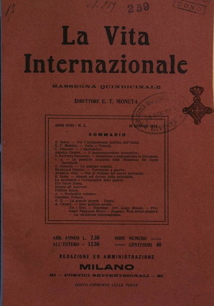 La vita internazionale rassegna quindicinale