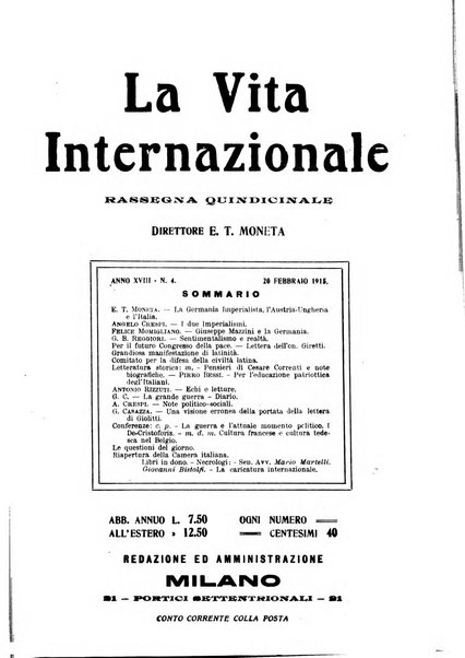 La vita internazionale rassegna quindicinale