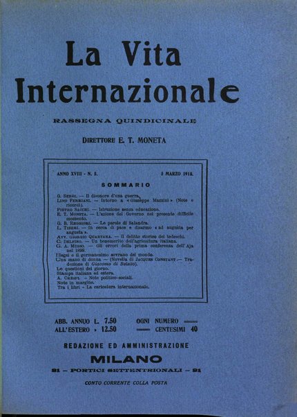 La vita internazionale rassegna quindicinale