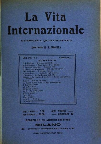 La vita internazionale rassegna quindicinale