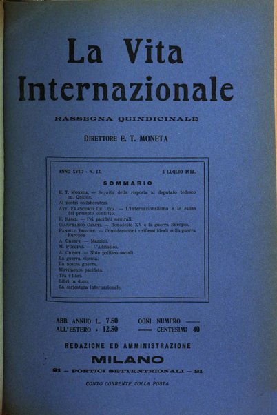 La vita internazionale rassegna quindicinale