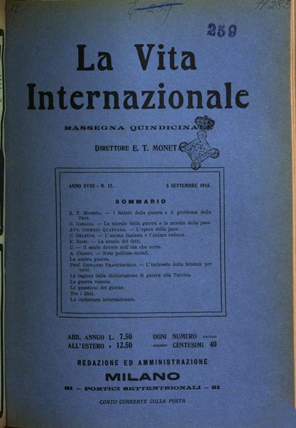 La vita internazionale rassegna quindicinale