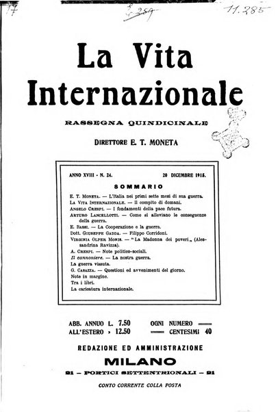 La vita internazionale rassegna quindicinale