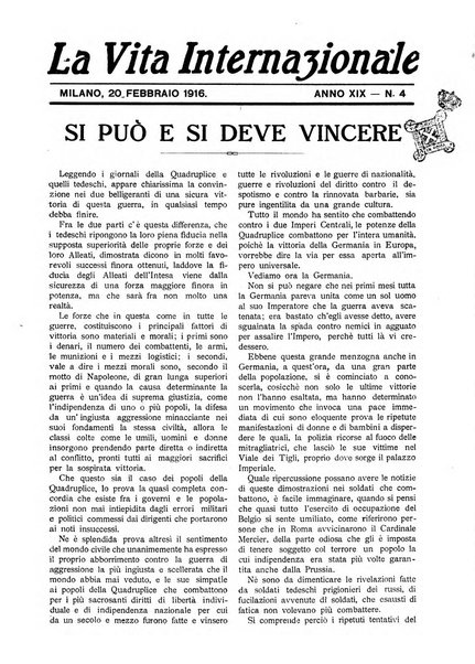 La vita internazionale rassegna quindicinale