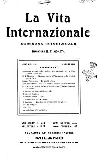 La vita internazionale rassegna quindicinale