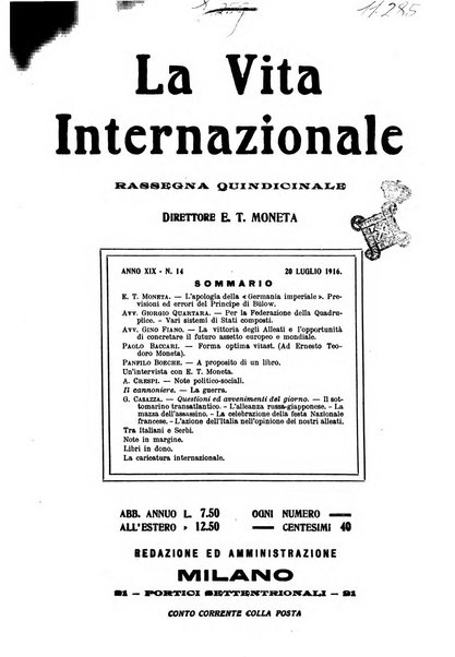 La vita internazionale rassegna quindicinale