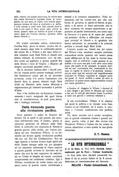 La vita internazionale rassegna quindicinale