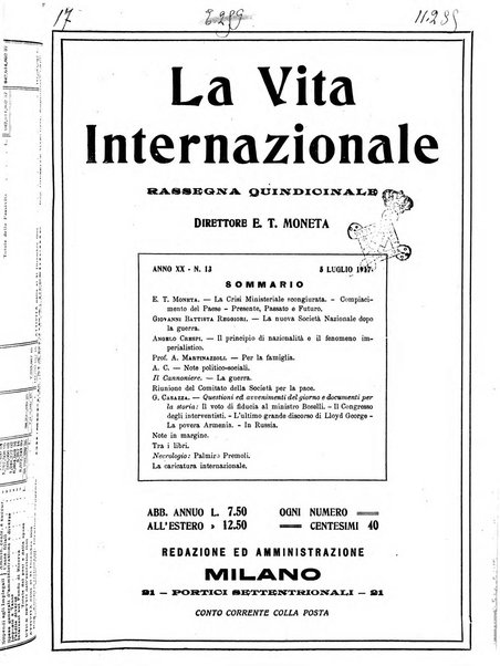 La vita internazionale rassegna quindicinale