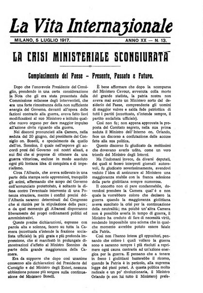 La vita internazionale rassegna quindicinale