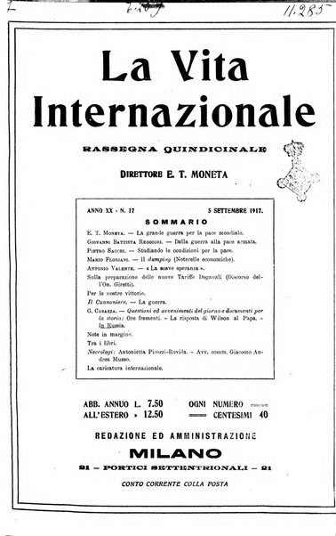 La vita internazionale rassegna quindicinale