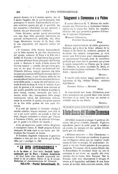 La vita internazionale rassegna quindicinale