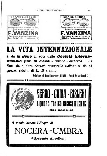 La vita internazionale rassegna quindicinale