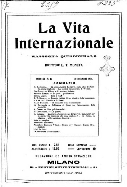 La vita internazionale rassegna quindicinale