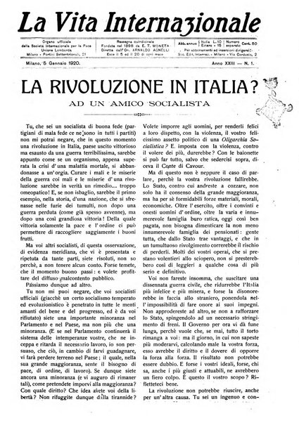 La vita internazionale rassegna quindicinale