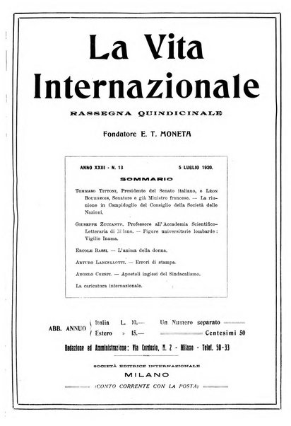 La vita internazionale rassegna quindicinale